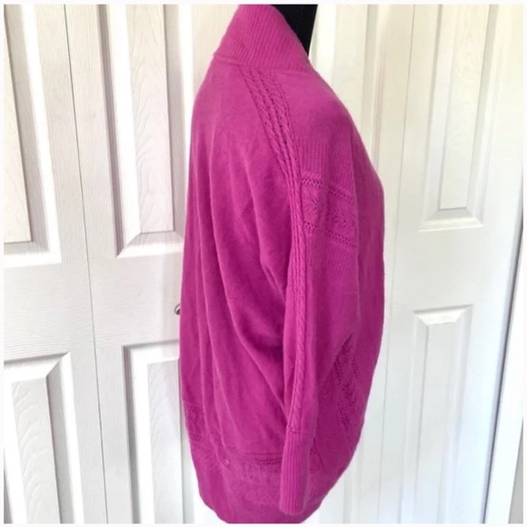Lily Pulitzer Cabrina Open Front Pink Cardigan wool and cashmere blend size M/L - Picture 12 of 14